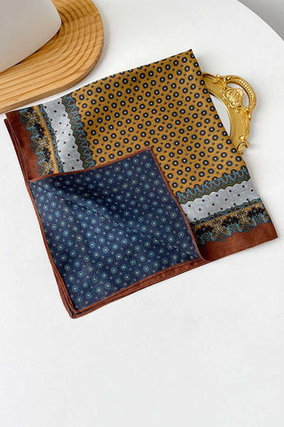 Paisley and Geometric Print Square Scarf