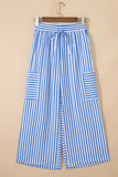 Wide-Leg Drawstring Casual Pants