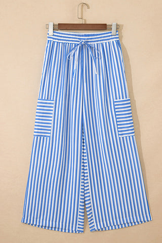 Wide-Leg Drawstring Casual Pants