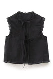 Tie-Front Sleeveless Blouse