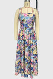 Floral Halter Tie-Back Maxi Dress