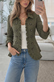 Floral Ruffle Button-Front Jacket