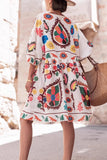 V-Neck Floral Vacation Dress