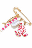 Marine Life Charm Safety Pin Brooch