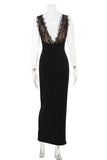 Lace V-Neck Sleeveless Bodycon Dress
