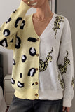 Animal Print V-Neck Button Front Cardigan