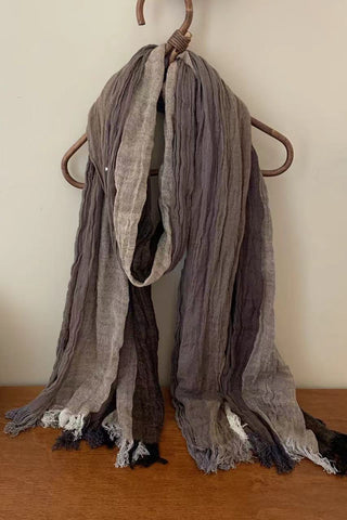 Crinkle Textured Frayed Edge Scarf