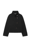 Stand-Collar Button-Front Jacket