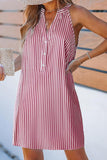 Striped Sleeveless Casual Dress