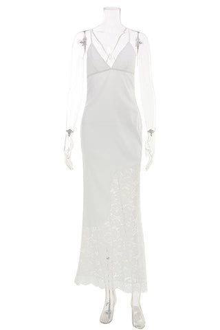 Lace-Accented Evening Gown