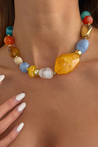 Mixed-Shape Beaded Collar Necklace