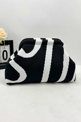 Zigzag Pattern Woven Pouch Bag