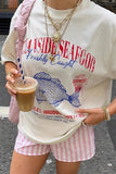 Graphic Fish Print Crew Neck T-Shirt