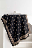 Heart Pattern Knit Fringe Scarf