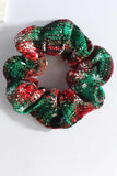 Plaid Snowflake Print Scrunchie