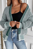 Open-Front Textured Knit Cardigan