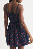 Smocked Gingham Casual Dress