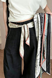 Printed Satin Skinny Scarf Belt