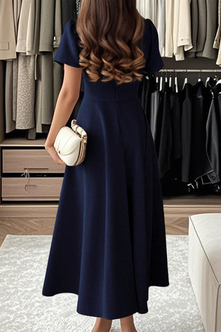 Elegant Midi Dress with A-Line Silhouette