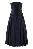 Strapless A-Line Midi Dress