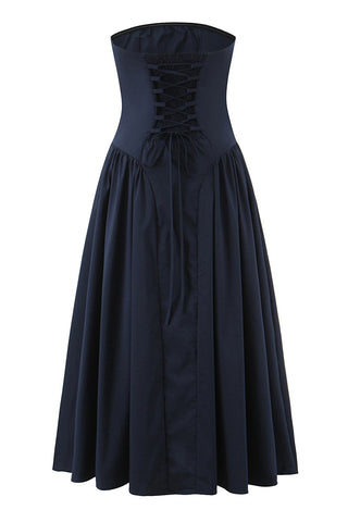 Strapless A-Line Midi Dress