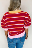 Striped Puff Sleeve Sweater