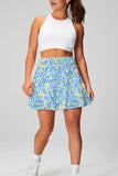 Floral Pattern Mini Skirt with Pocket