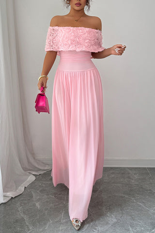 Off-Shoulder Floral Casual Dress