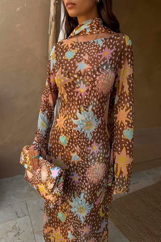 Polka Dot Floral Casual Midi Dress