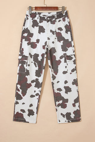 Patterned Straight-Leg Jeans