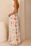 Strapless Floral Maxi Dress