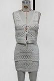 Crochet Tie-Front Top & Skirt Set