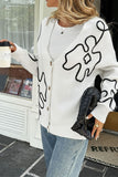 Floral Pattern Button-Front Cardigan
