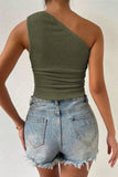 Asymmetrical Knit Tank Top