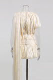 Draped Shoulder Detail Evening Dress