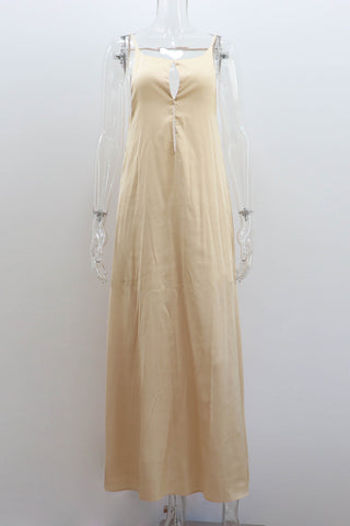 Sleeveless Maxi Dress with Keyhole Detail