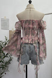 Flowing Floral Peasant Blouse