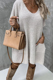 V-Neck Short Sleeve Knit Sweater
