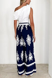 Wide-Leg Printed Casual Pants