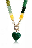 Multi-Strand Beaded Necklace with Heart Charm