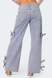 Side Tie Cargo Baggy Jeans
