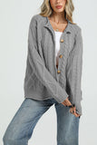 Cable Knit Button-Front Cardigan