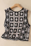 Floral Crochet Sleeveless Vest