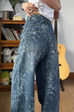 Floral High-Waist Wide-Leg Pants