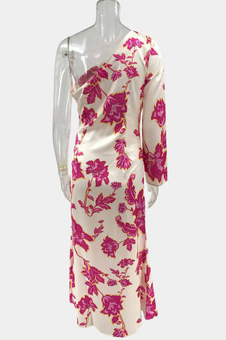 One-Shoulder Floral Maxi Dress