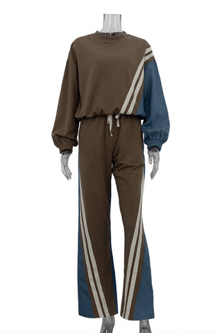 Striped Long Sleeve Pants Set