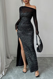 Elegant Off-Shoulder Evening Gown
