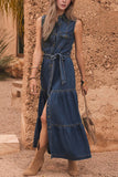 Sleeveless Denim Maxi Dress