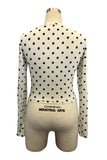 Long Sleeve Sheer Polka Dot Top