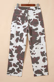 Patterned Straight-Leg Jeans